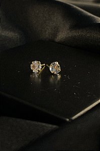 Brinco Pequeno Ponto De Luz Banhado Em Ouro 18k