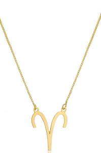 Colar Personalizado Signo De áries Folheado Em Ouro 18k
