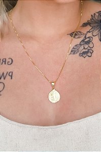 Colar Pingente São Bento Banhado Em Ouro 18k