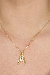 Colar Nossa Senhora Com Zircônias Brancas Banhado Em Ouro 18k