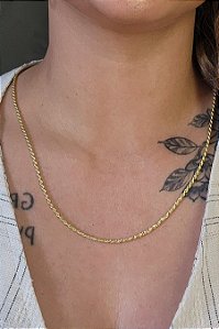 Colar Cordão Baiano 2.5 Banhado Em Ouro 18k