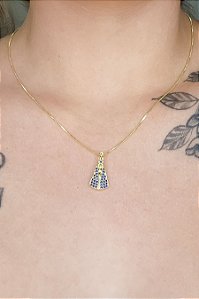 Colar Nossa Senhora Aparecida Banhado Em Ouro 18k