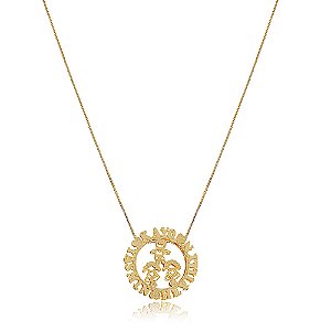 Colar Personalizado Mandala Com Filhos Juntos E Nomes Folheado Em Ouro 18k