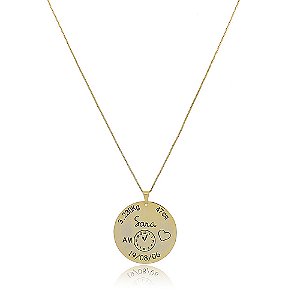 Colar Personalizado Com Dados Do Filho Folheado Em Ouro 18k