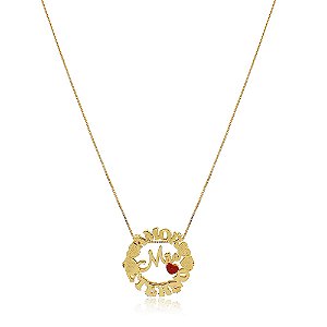 Colar Personalizado Mandala Mãe Amor Eterno Folheado Em Ouro 18k