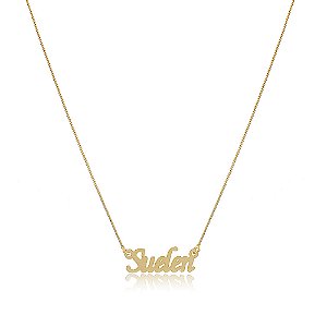 Colar Personalizado Com Nome Folheado Em Ouro 18k