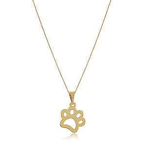 Colar Com Pata Do Seu Pet Folheado Em Ouro 18k