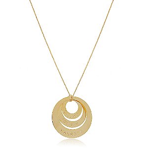 Colar Personalizado Mandala Em Circunferências Folheado Em Ouro 18k