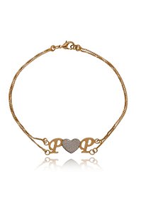 Pulseira Personalizada Com Iniciais E Coração Em Ródio