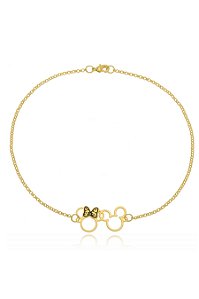 Pulseira Personalizada Mickey E Miney  Folheado Em Ouro18k