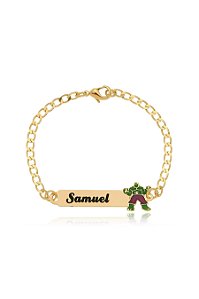 Pulseira Personalizada Chapada Com Nome E Desenho