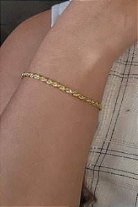 Pulseira Cordão Baiano 3,0 Banhado Em Ouro 18k