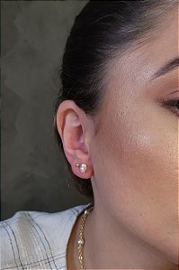 Brinco Zircônia Oval Banhado Em Ouro 18k