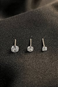 Trio De Brincos Ponto De Luz Em Prata 925