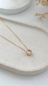 COLAR PONTO DE LUZ FOLHEADO A OURO 18K