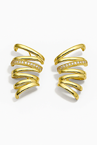BRINCO ARCO CRAVEJADO FOLHEADO A OURO 18K