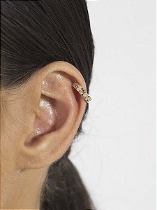 PIERCING FAKE COLORIDO FOLHEADO A OURO 18K