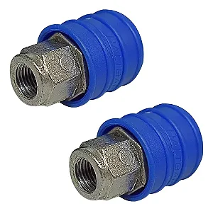 Kit 2 Engate Rápido Compressor de Ar 1/4 Fêmea Npt Azul
