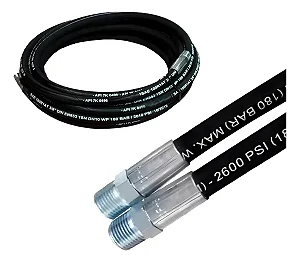 Mangueira Lavadora 4x Trama De Aço Profissional 15 Metros Preto