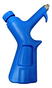 Bico De Ar Limpeza Com Botão Curto Rosca 1/4 Hidraflux Azul Azul