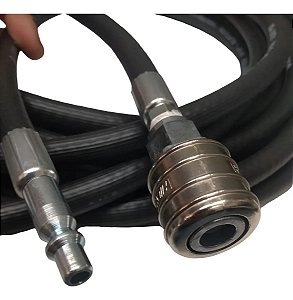 Mangueira Para Ferramentas Pneumática 5 Metros 5/16 Completa Preto