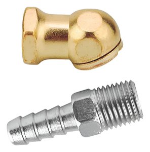 Bico Bola Encher Pneus Rosca + Espigão Para Mangueira 5/16