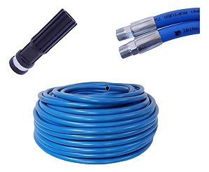 Mangueira Ibirá 1/2 Lava Jato 25m Prensada C/ Esguicho 2,2mm Azul