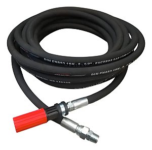 Mangueira Lavadora Alta Pressão 1/2 10m + Esguicho 3,2mm Preto