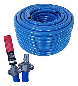 Mangueira Ibirá 1/2 Lavar Auto 10 Metros Kit Completo Pt1000 Azul