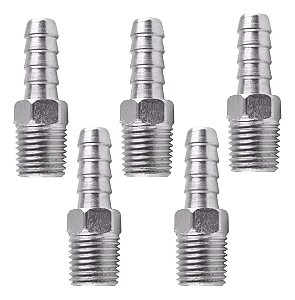 Kit 2 Espigão Conector Rosca Npt Macho 1/4 Mangueira 5/16