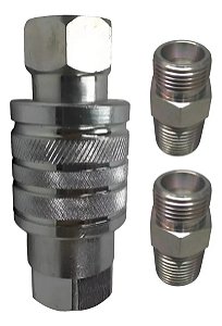 Engate Rápido Hidráulico Agrícola 1/2 Npt + 2 Adaptador M20