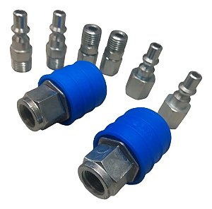 Kit Engate Rápido Para Mangueira Espiral Pu 8mm 8 Peças