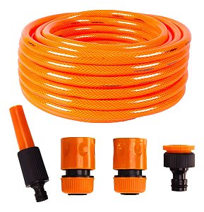 Kit Mangueira Jardim 20 Metros Com Esguicho Engate Rápido