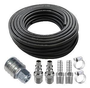 Kit Mangueira De Ar 10m 1000 Psi Para Compressor De Ar