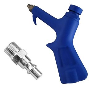 Kit Bico Soprador De Ar Limpeza Botão + Pino Macho Rosca 1/4