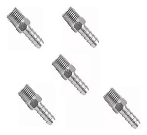Kit 5 Und Espigão Macho Fixo 1/4  X Mangueira 1/4