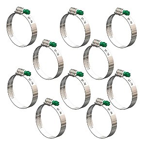 Kit 10 Abraçadeiras Flexil Carbono Suprens 57-76mm Fita 14mm Inox