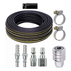 Kit Mangueira De Ar 20m Compressor + Engate E Pinos