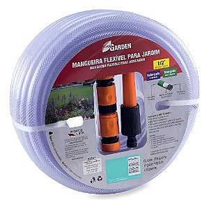 Kit Mangueira Jardim Cristal 20 Mts C/ Conexões + Esguicho