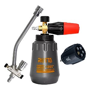 Kit Snow Foam Canhão Espuma + Gatilho Duplo + Bico 5 Em 1
