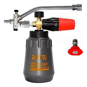 Kit Canhão De Espuma Snow Foam 360 + Gatilho Duplo E Bico
