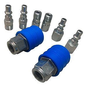 Kit Engate Rápido Para Mangueira Espiral Pu 8mm 8 Peças