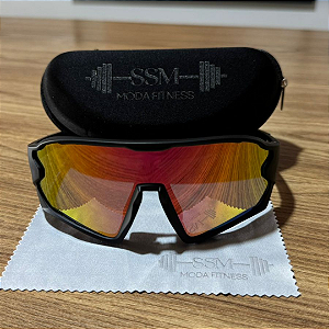 Óculos de Sol SSM Mask Preto com Rosa Camaleão Espelhado (Unissex)