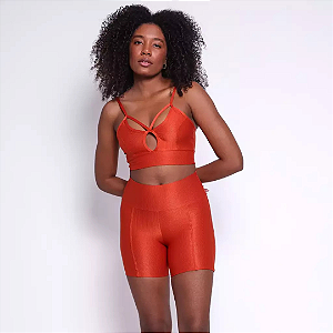 CONJUNTO DE SHORTS COBRE COM TOP JAQUELINE