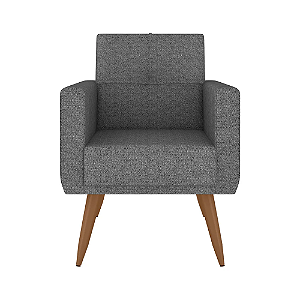 Poltrona Paganini Conforto Aconchego Em Linho Com Pés Palito