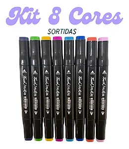 Kit de Marcadores Artísticos Touch - 8 Cores
