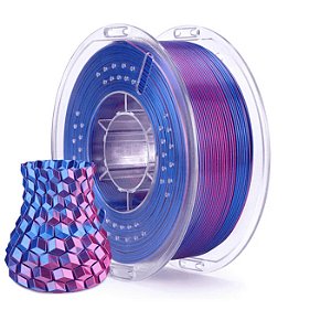 Filamento 3D Pla Silk Azul e Roxo Blue Purple Duo Color 1kh Elegoo