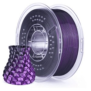 FIlamento 3D PLA Silk Preto e Roxo Black Purple Duo Color 1Kg Elegoo