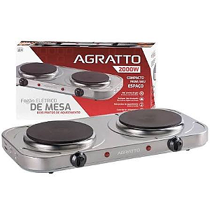 Fogão Elétrico de Mesa Regulável 2000W 2 Pratos