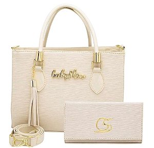 Bolsa Feminina Anjik Média com Alça Transversal e de Ombro e Carteira